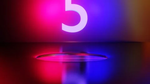 Countdown from ten to zero. Numbers falling from top to bottom. 3d render animat Stock Footage 300844990