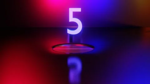 Countdown from ten to zero. Numbers falling from top to bottom. 3d render animat Video stock 300844997