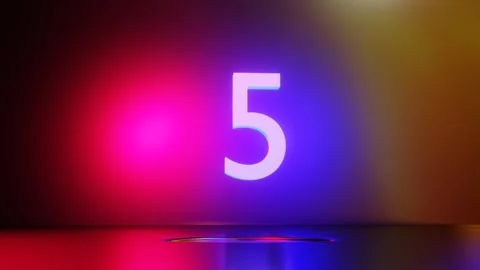 Countdown from ten to zero. Numbers falling from top to bottom. 3d render animat Video stock 300845000