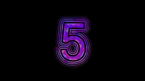 Countdown from ten to zero with stylized purple and pink patterned numbers Stock Footage 319390108