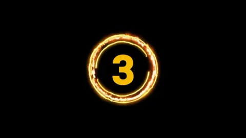 Countdown of three circles of fire Stock Footage 245287153