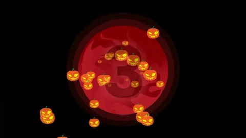 Countdown three with the pumpkin Stock Footage 249335737