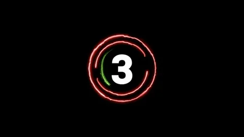 Countdown of three red and green halos Stock Footage 245287127