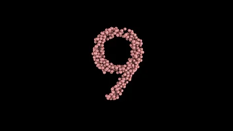 COUNTDOWN TILES SPHERE 3D WITH ALPHA Stock Footage 121779066