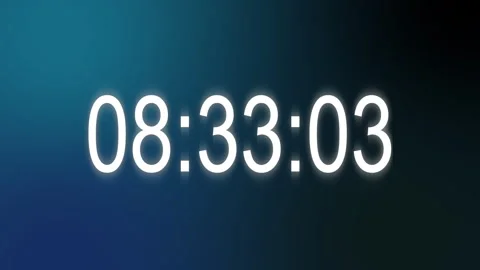 Countdown Time 08:35.00 Timecode numbers on a black background. Real time eight Video stock 276095522
