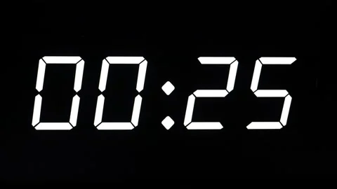 Countdown Time 30 Seconds On Black Background. Stock Footage 168907200