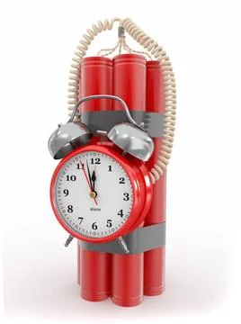 Countdown. Time bomb with alarm clock detonator. Dynamit. 3d Countdown. Ti... Stock-Fotos