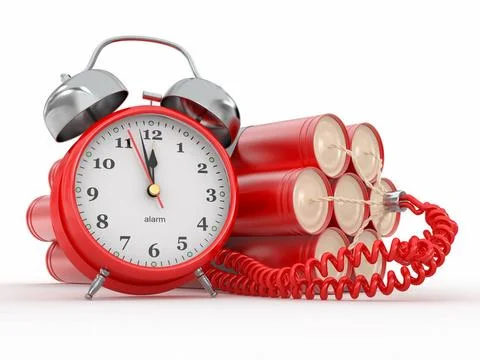 Countdown. Time bomb with alarm clock detonator. Dynamit. 3d Countdown. Ti... Foto stock