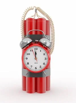 Countdown. Time bomb with alarm clock detonator. Dynamit. 3d Countdown. Ti... Foto stock