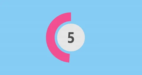 Countdown timer from 10 to 0 seconds realtime. Modern flat design of countdown Stock Footage 233534674