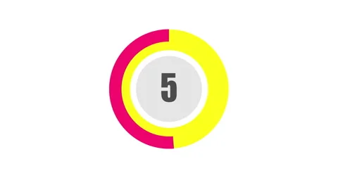 Countdown timer from 10 to 0 seconds Realtime. Modern flat design of countdown Video stock 252399876