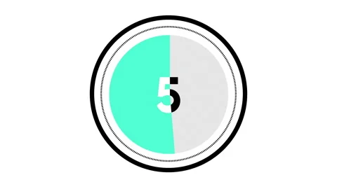 Countdown timer from 10 to 0 seconds real time. Modern flat design of countdown Stock Footage 280148860