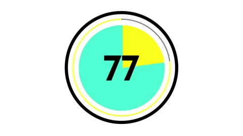 Countdown timer from 100 to 0 seconds. Modern flat design of countdown from one Stock Footage 279689218