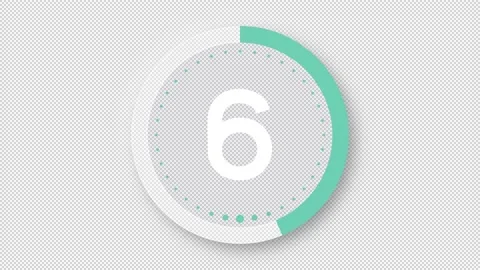 Countdown Timer 10s mint blue Stock Footage 231633438