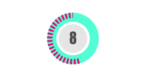 Countdown timer from 15 to 0 seconds Realtime. Modern flat design of countdown Stock Footage 251033047