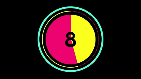 Countdown timer from 15 to 0 seconds real time. Modern flat design of countdown Stock Footage 279951699