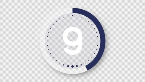 Countdown Timer 15s blue Stock Footage 231559437