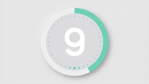 Countdown Timer 15s mint blue Stock Footage 231634068