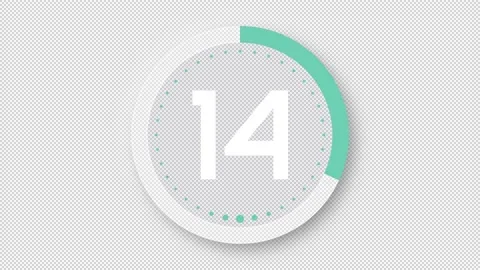 Countdown Timer 20s mint blue Stock Footage 231634420