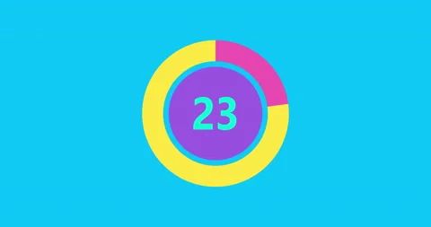 Countdown timer from 30 to 0 seconds realtime. Modern flat design of countdown Stock Footage 237786496