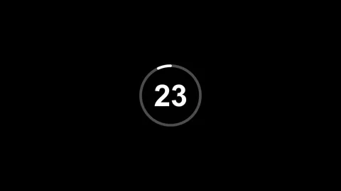Countdown timer from 30 to 0 seconds animation isolated on black background Video stock 321197879