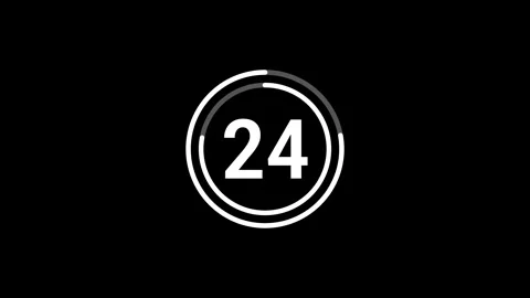 Countdown timer 30 Second with circle progress bar on black background Stock Footage 315335909