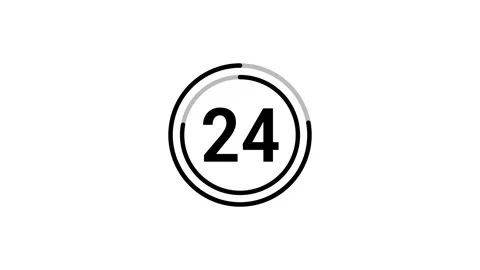 Countdown timer 30 Second with circle progress bar on white background Video stock 315335972