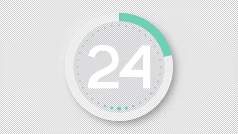 Countdown Timer 30s mint blue Stock Footage 231634840