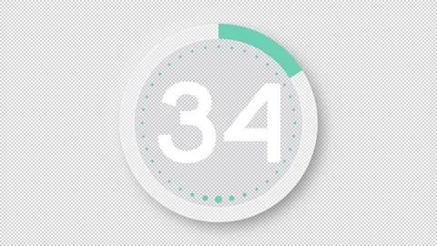 Countdown Timer 40s mint blue Stock Footage 231635422