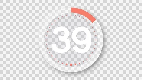 Countdown Timer 45s orange Stock Footage 231706009