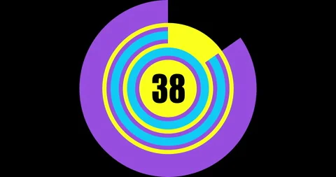 Countdown timer from 45to 0 seconds Realtime. Modern flat design of countdown Stock Footage 253909074