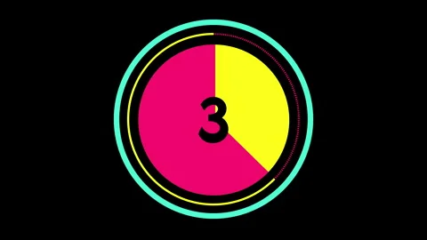 Countdown timer from 5 to 0 seconds real time. Modern flat design of countdown Stock Footage 282679953