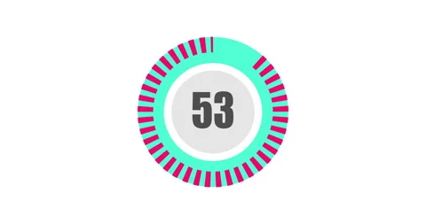 Countdown timer from 60 to 0 seconds Realtime. Modern flat design of countdown Video stock 251033403