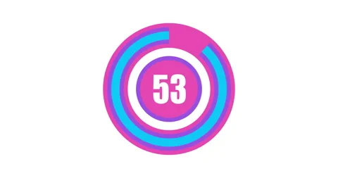 Countdown timer from 60 to 0 seconds Realtime. Modern flat design of countdown Stock Footage 255621441