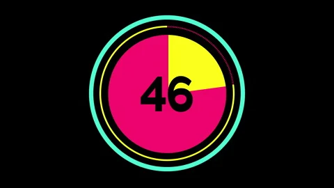 Countdown timer from 60 to 0 seconds real time. Modern flat design of countdown Stock Footage 278836359