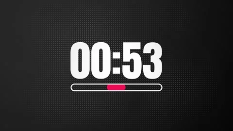 Countdown timer 60 seconds, 1 minute, animation motion graphic Stock Footage 294299694