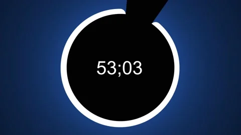 Countdown timer, 60 seconds, circle with blue illumination, descending Stock Footage 232364603