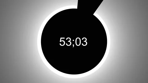Countdown timer, 60 seconds, illuminated circle, descending Stock Footage 232364609
