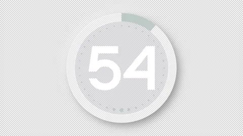 Countdown Timer 60s gray Stock Footage 231614395