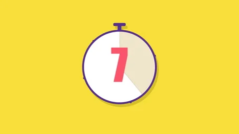 Countdown Timer Animation from 10 to 3 Seconds with Stopwatch Icon on Yellow Stock Footage 347677899