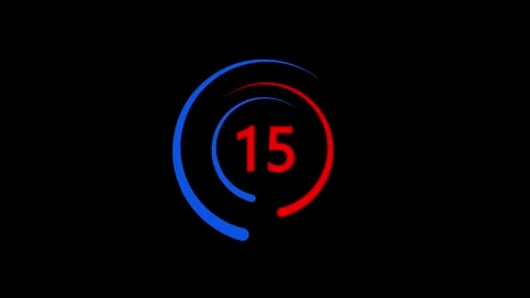 Countdown timer animation from 30 to 0 seconds.Abstract Glowing Neon Counti.. Stock Footage 310154911