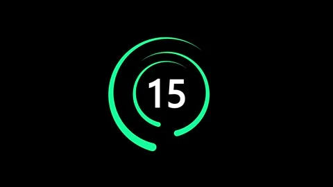 Countdown timer animation from 30 to 0 seconds.Abstract Glowing Neon Counti.. Stock Footage 310154932