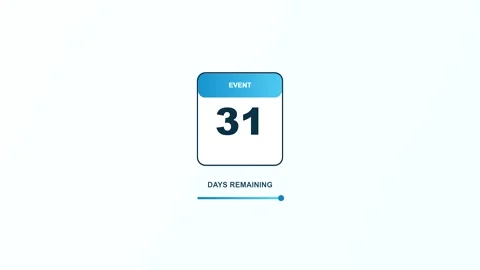 Countdown timer animation with 31 days remaining Stock Footage 346926478