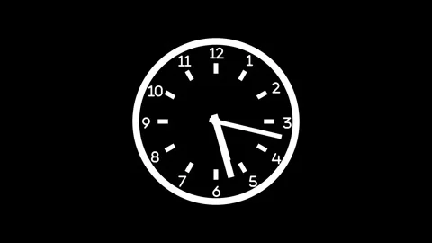 Countdown Timer Animation on Analog Clock, Animated Analog Stopwatch Countdow Video stock 309964896