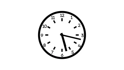 Countdown Timer Animation on Analog Clock, Animated Analog Stopwatch Countdow Vídeos de archivo 309964935