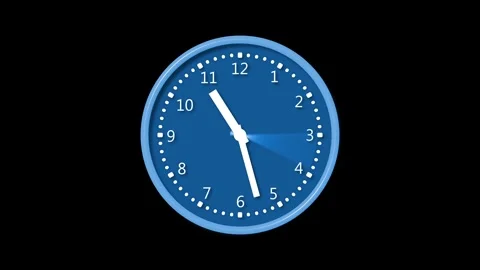 Countdown Timer Animation on Analog Clock, Animated Countdown Clock Isolate.. Stock Footage 309965138