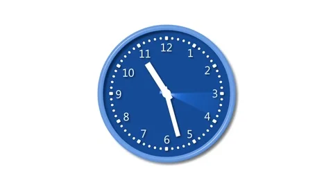 Countdown Timer Animation on Analog Clock, Animated Countdown Clock Isolate.. Stock Footage 309965169