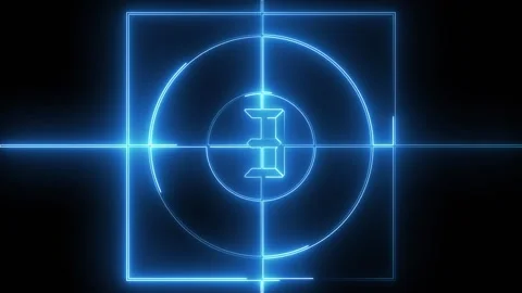 Countdown timer animation with blue neon. Countdown timer digital number th.. Stock Footage 337813089