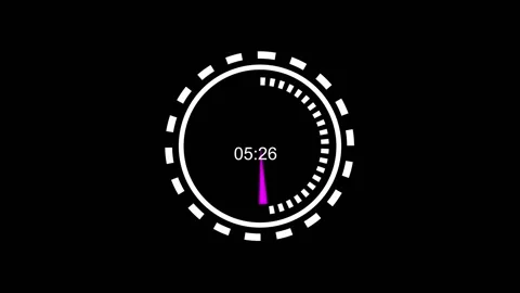 Countdown timer animation digital clock purple progress bar seamless hud in.. 库存影片 321456720