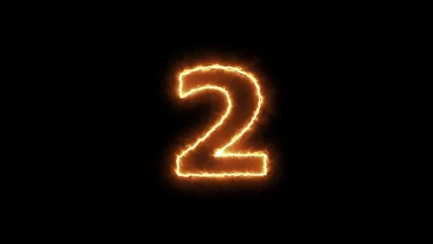 Countdown timer animation with glowing fire numbers on a pitch black backgr.. Stockbeeldmateriaal 334906409